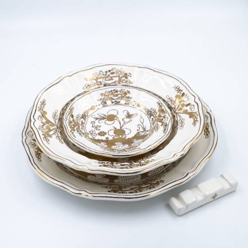 Servizio da due Limited Edition Garofano Bianco e Oro