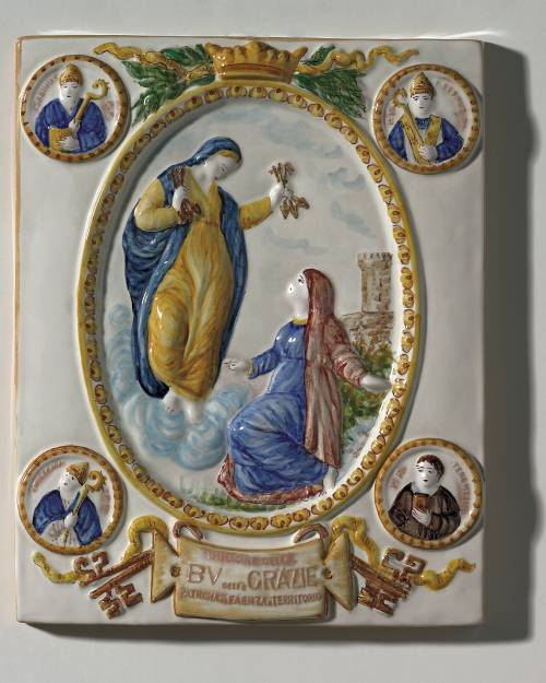 M. Grazie di Faenza e i 4 Santi Protettori. Dimensioni: 25,5 x 31,8 x 2,8 cm. 