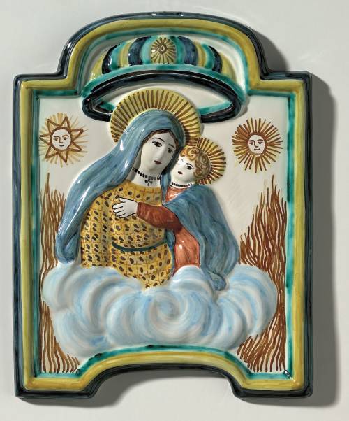 Madonna del Fuoco. Dimensioni: 24,4 x 31,5 x 2,4 cm.