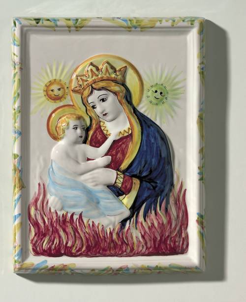 Madonna del Fuoco di Forli. Dimensioni: 22,8 x 30,3 x 2,8 cm. 