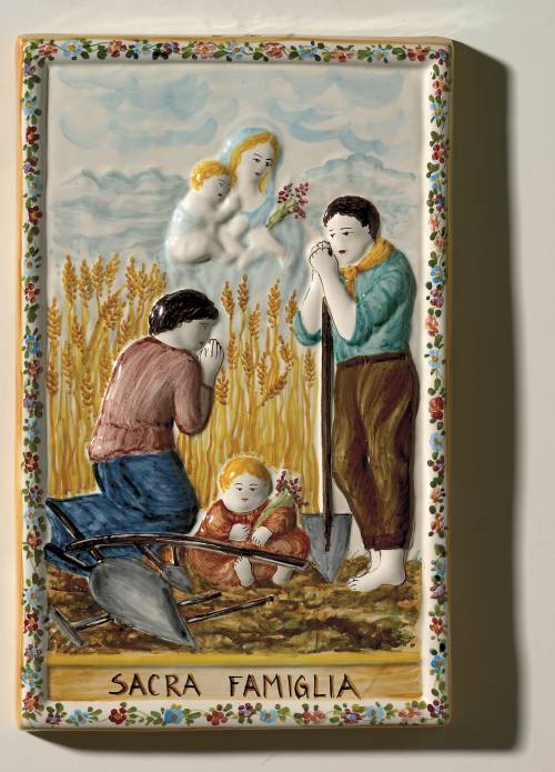 L'Angelus (Sacra Famiglia). Dimensioni: 22,8 x 36 x 3 cm.
