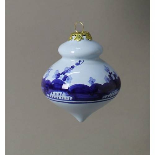 Christmas Bauble with Blue Carnation decoration.
