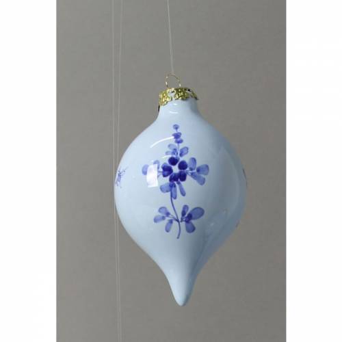 Christmas Bauble with Blue Carnation decoration.