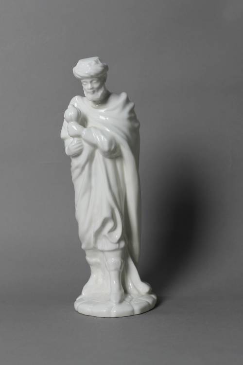 Re Magio incenso (in piedi). Statua smaltata bianca, dimensione grande. 